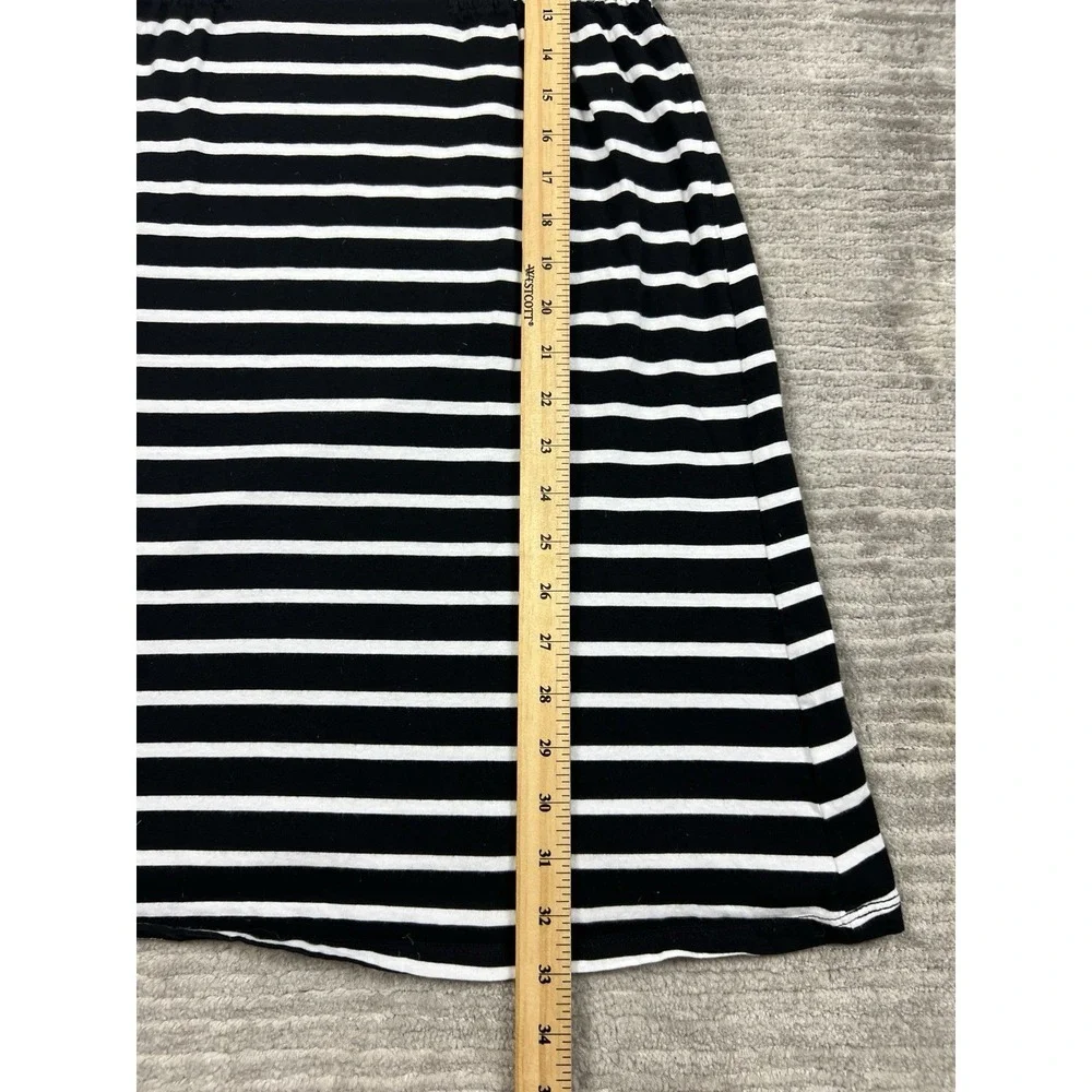 Old Navy Dress Girls XXL 18 Black and White Striped Short Sleeve‎ Elastic Waist